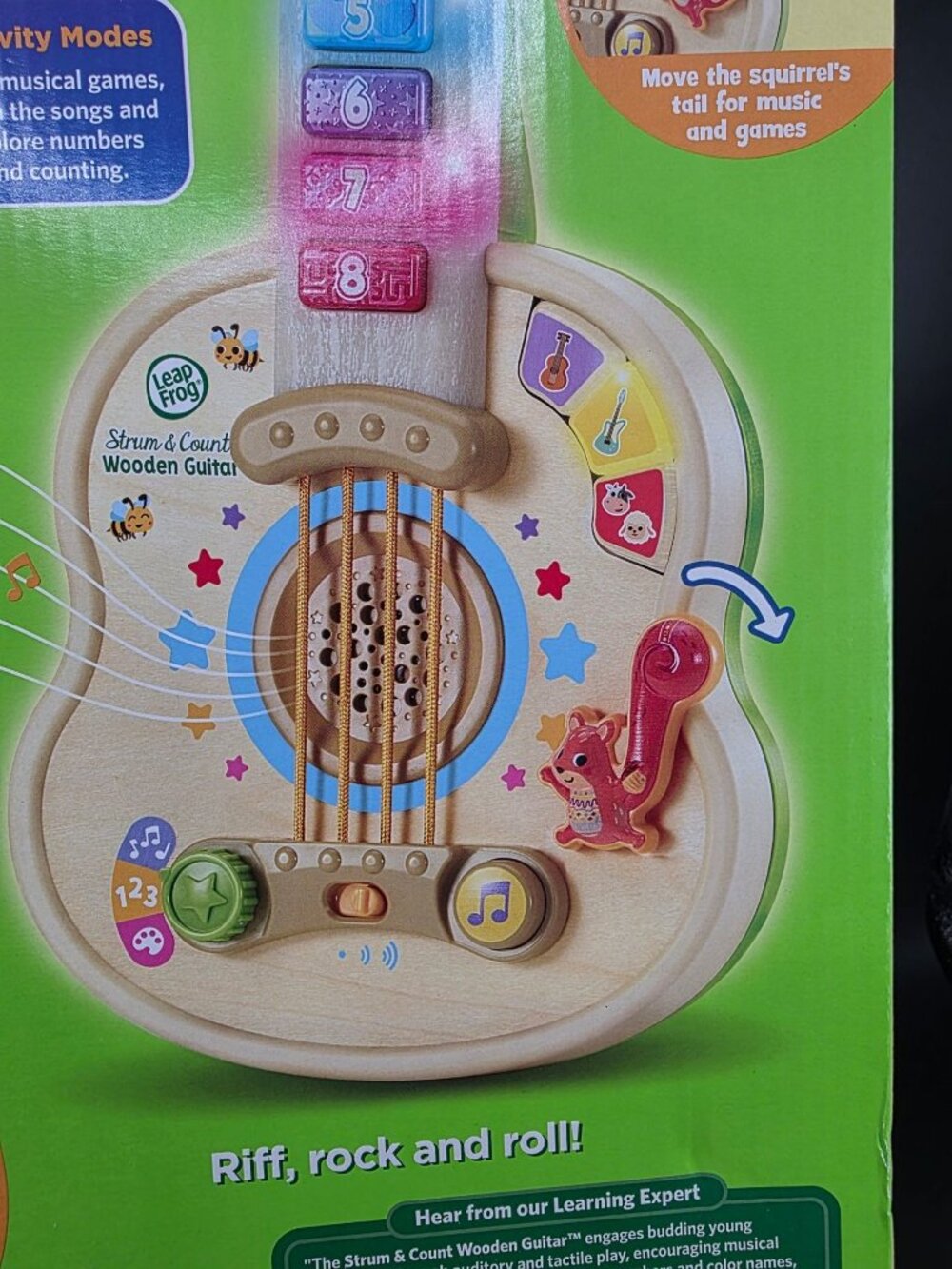 LeapFrog Strum & Count Wooden Guitar Toy Educational Interactive Kids 18+ Months - Picture 9 of 10